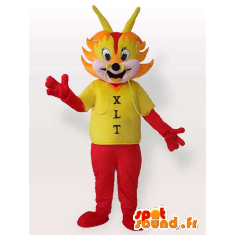 Mascota de la hormiga roja con la camiseta - hormiga Disguise - MASFR00959 - Mascotas Ant