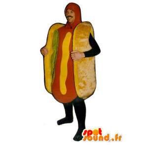 Maskotti hot dog salaatin - voileipä Disguise - MASFR001142 - Mascottes Fast-Food