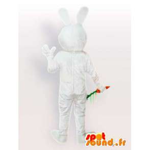 Maskotti valkoinen kani porkkana - Eläinten Disguise forest - MASFR001114 - maskotti kanit
