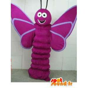 Mascot larva de borboleta roxo - floresta traje inseto - MASFR00278 - borboleta mascotes