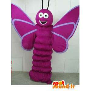 Mascotte paarse vlinder larve - insect kostuum bos - MASFR00278 - mascottes Butterfly