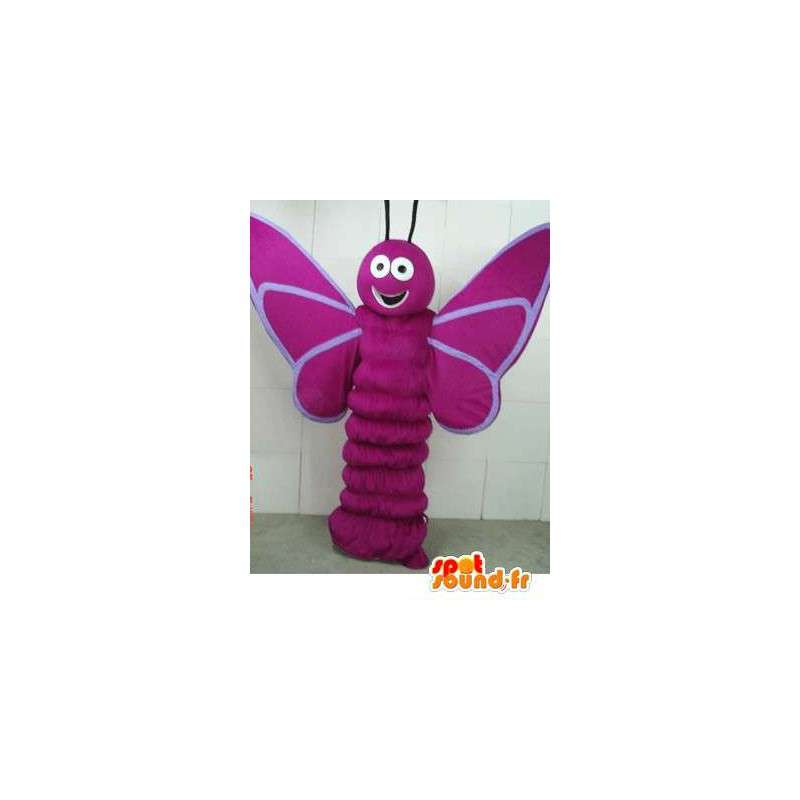 Mascot larva de borboleta roxo - floresta traje inseto - MASFR00278 - borboleta mascotes