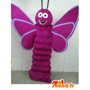 Mascot larva de borboleta roxo - floresta traje inseto - MASFR00278 - borboleta mascotes