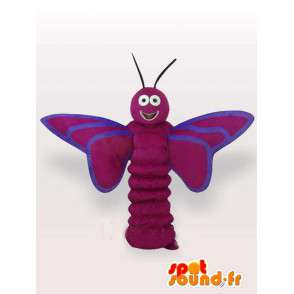Mascotte paarse vlinder larve - insect kostuum bos - MASFR00278 - mascottes Butterfly