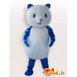Blå björnmaskot - blå djurdräkt - Spotsound maskot