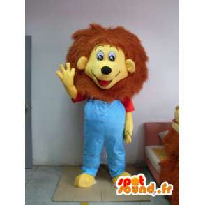 Lion costume vestita di blu - costume tutte le dimensioni - MASFR001198 - Mascotte Leone