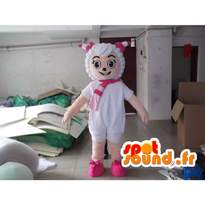 With sheep mascot accessories - costume all sizes - MASFR001158 - Mascots sheep