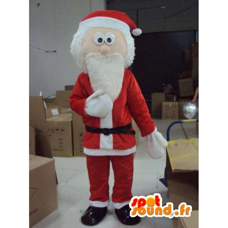 Santa Mascot barba grande - traje de Papai Noel - MASFR001167 - Mascotes Natal