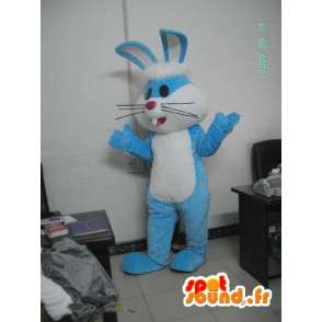 Azul traje do coelho com orelhas grandes - traje do coelho - MASFR001175 - coelhos mascote