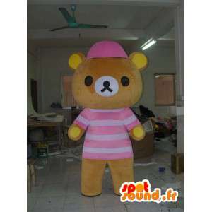 Maskot Teddy s kloboukem - plyšový kostým - MASFR001177 - Bear Mascot