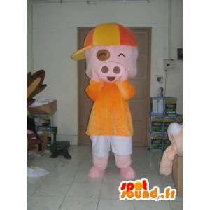 Gekleidet Schweinekostüm - Kostüm alle Größen - MASFR001178 - Maskottchen Schwein