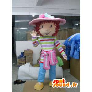 Dívka maskot klobouk - kostým s příslušenstvím - MASFR001185 - Maskoti chlapci a dívky