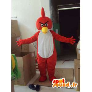 Mascot Angry Birds - Punainen ja valkoinen lintu - Eagle tyylinen peli - MASFR00608 - maskotti lintuja
