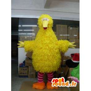Gul kanariefugl maskot stil gul kylling plys og fibre -