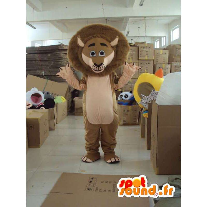 Madagascar Lion Mascot - Costume famous lion with accessories - MASFR001211 - Lion mascots