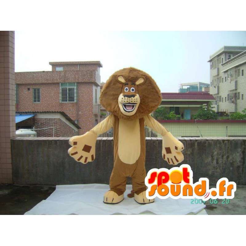 Madagascar Lion Mascot - Costume famous lion with accessories - MASFR001212 - Lion mascots
