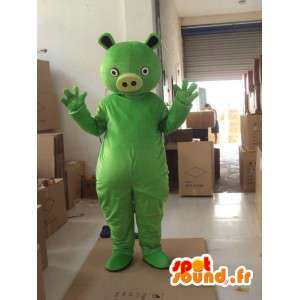 Verde monster pig stile mascotte - festa in costume - MASFR00734 - Maiale mascotte