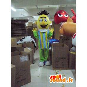 Single man mascot head yellow - MASFR001213 - Human mascots