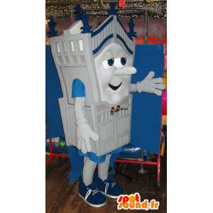 Mascot character and castle gray card any size - MASFR001430 - Mascots of objects