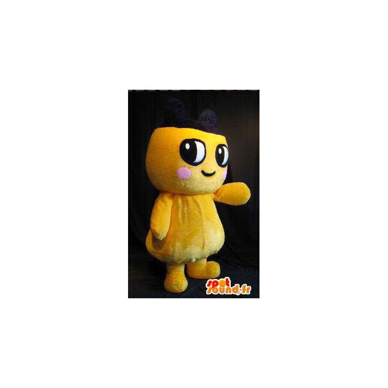 Mascotte de personnage jaune peluche avec pommette rose - MASFR001432 - Mascottes non-classées