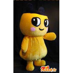 Yellow plush mascot character with pink cheek - MASFR001432 - Mascots unclassified