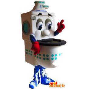 Mascot toilet bowl with red gloves - MASFR001434 - Mascots of objects