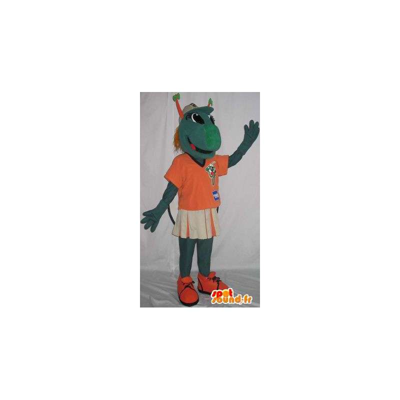 Mascot bidsprinkhaan groen dragen van een T-shirt - MASFR001491 - mascottes Insect