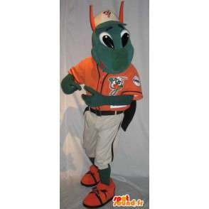 Mascot green praying mantis wearing a T-shirt - MASFR001491 - Mascots insect