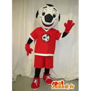 Vormige hoofd mascotte gekleed voetbal - MASFR001498 - sporten mascotte