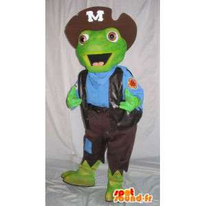 Groene pad mascotte kleedde zich als piraat - Elk formaat - MASFR001503 - mascottes Pirates