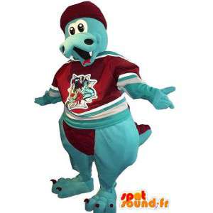 Dragon mascot blue velvet - Any size - MASFR001506 - Bear mascot