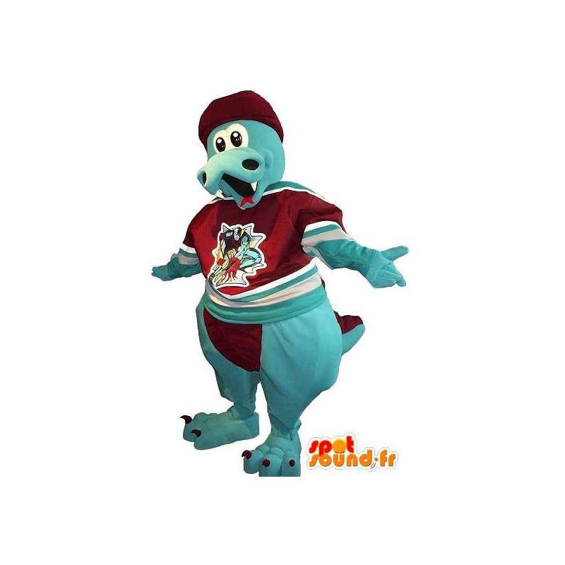 Dragon mascot blue velvet - Any size - MASFR001506 - Bear mascot