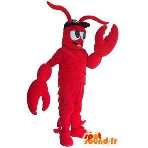 Red Lobster Mascot med tilbehør helst størrelse - MASFR001518 - Maskoter Lobster