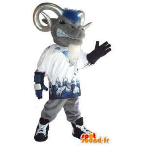 Ram cinza com mascote chifres para os fãs - MASFR001520 - Mascot Touro