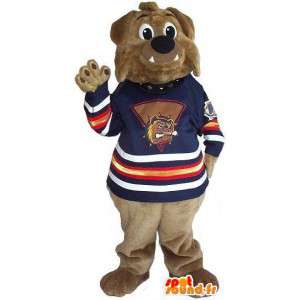 Brown bear mascot to support all sizes - MASFR001521 - Bear mascot