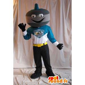 Curling mascote do boneco robô urso - MASFR001522 - Mascotes homem