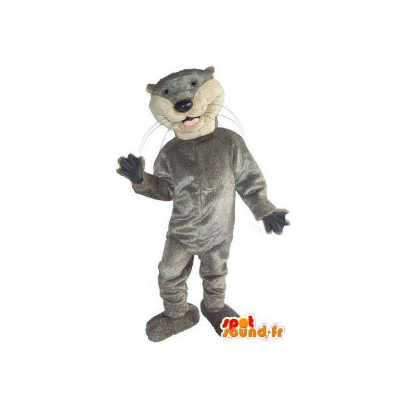 シンプルでスポーティーな灰色の猫のマスコット-MASFR001523-猫のマスコット