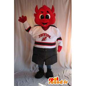 Mascot Red Devil para suporte - customizável - MASFR001525 - animais extintos mascotes