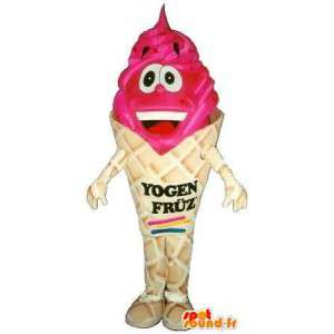 Mascot kegel ijs rood fruit - kwaliteit Disguise - MASFR001528 - Fast Food Mascottes