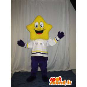 Karakter kostume med et gult stjernehoved - Spotsound maskot