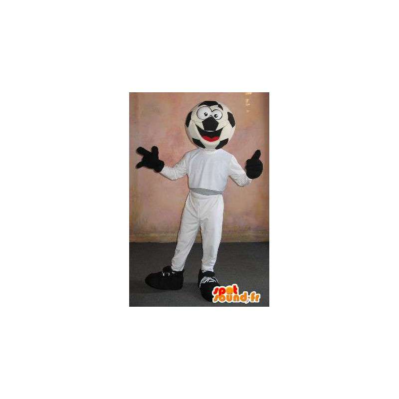 Cabeza de la mascota de los deportes con un balón de fútbol - MASFR001543 - Mascota de deportes
