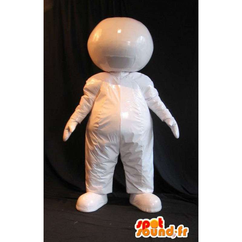 Valkoinen merkki puku, jossa on iso pyöreä pää - MASFR001546 - Mascottes non-classées