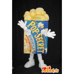 Pakke med popcorn maskot - Mascot alle størrelser - MASFR001550 - Fast Food Maskoter