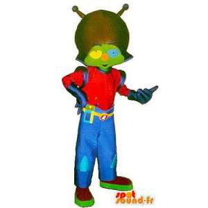 Aangesloten Martian mascotte, blauw en rood kostuum - MASFR001575 - uitgestorven dieren Mascottes