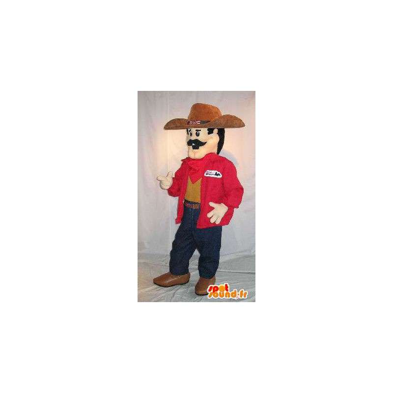 Cowboy mascotte dei tempi moderni, baffuto - MASFR001579 - Umani mascotte