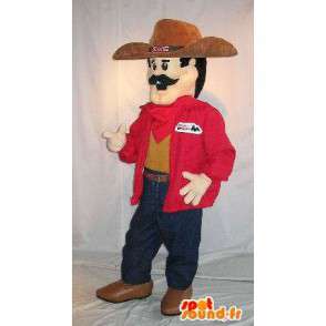 Cowboy mascotte dei tempi moderni, baffuto - MASFR001579 - Umani mascotte