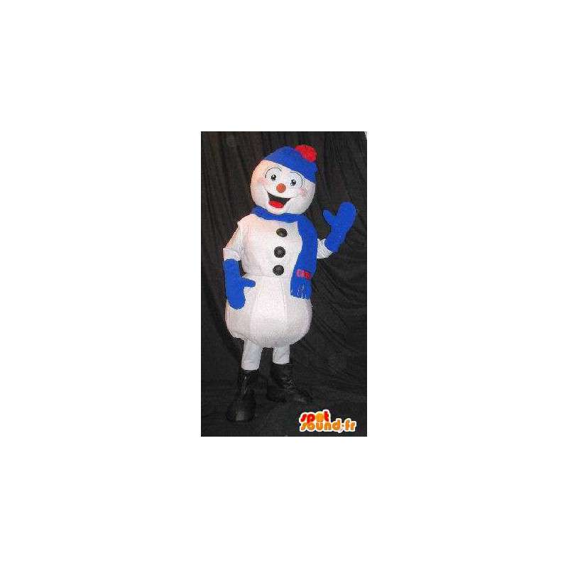 Lumiukko maskotti, naamioitu kaikki siniset talven - MASFR001582 - Mascottes Homme