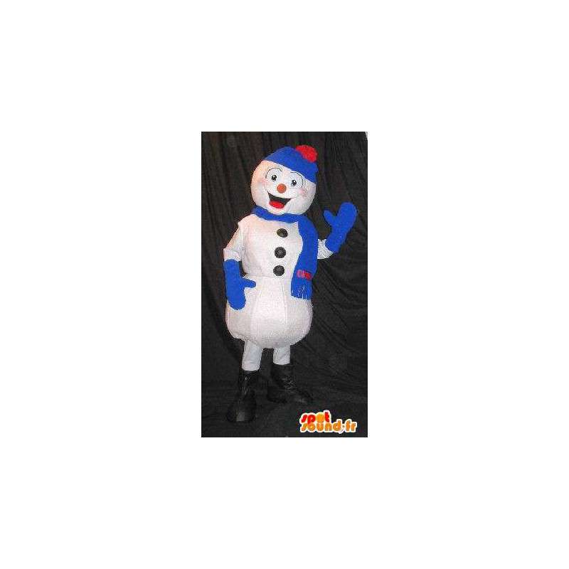 Sneeuwman mascotte, vermomd met alle blauwe winter - MASFR001582 - man Mascottes