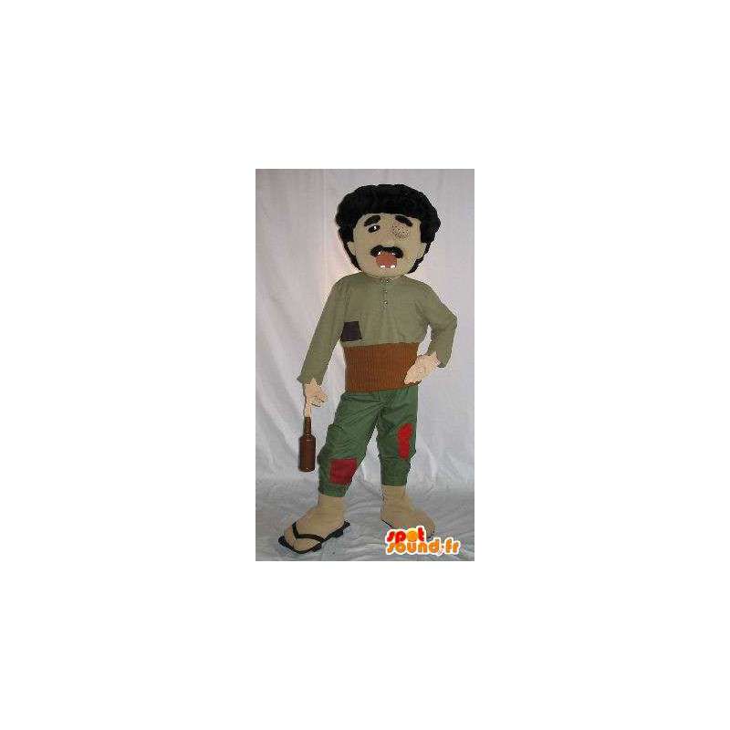 Kostüm eines blinden alkoholische Charakter mit kaputten Zähnen - MASFR001586 - Menschliche Maskottchen