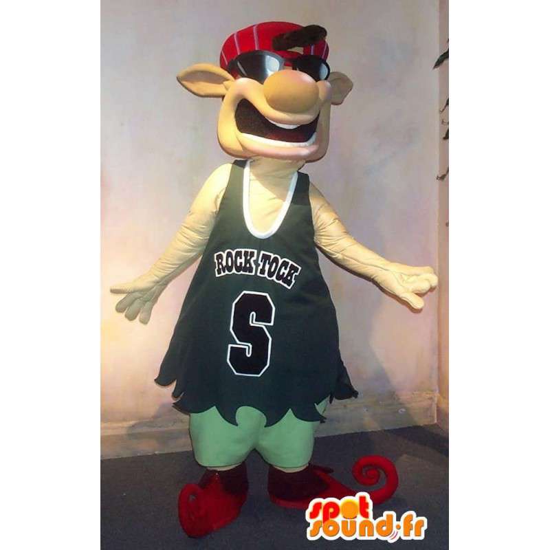 Mascot van een basketbalspeler karakter aan hip-hop ster blik - MASFR001594 - sporten mascotte